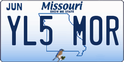MO license plate YL5M0R