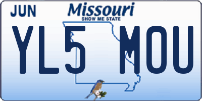MO license plate YL5M0U