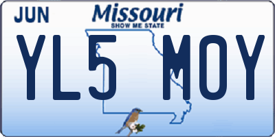 MO license plate YL5M0Y