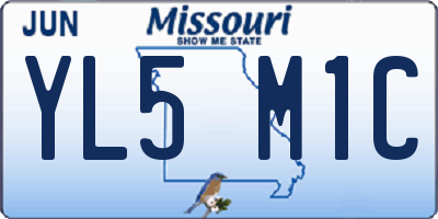 MO license plate YL5M1C