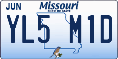 MO license plate YL5M1D