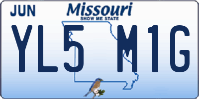MO license plate YL5M1G