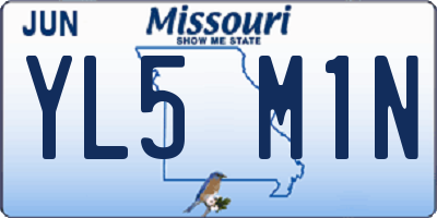 MO license plate YL5M1N