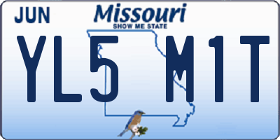 MO license plate YL5M1T