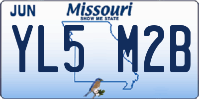 MO license plate YL5M2B