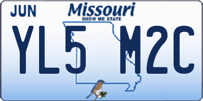 MO license plate YL5M2C