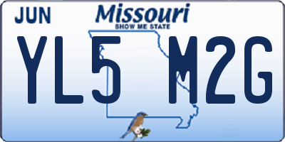 MO license plate YL5M2G