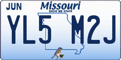 MO license plate YL5M2J