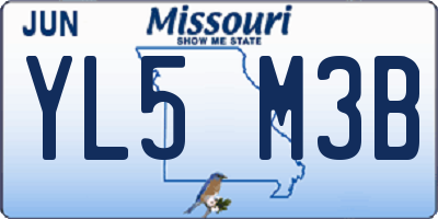 MO license plate YL5M3B