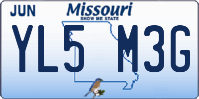 MO license plate YL5M3G