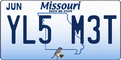 MO license plate YL5M3T