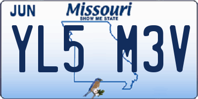 MO license plate YL5M3V
