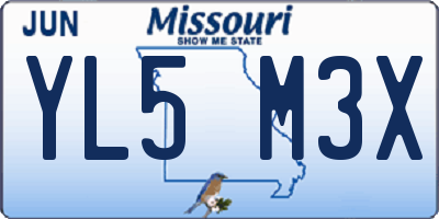 MO license plate YL5M3X