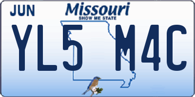 MO license plate YL5M4C