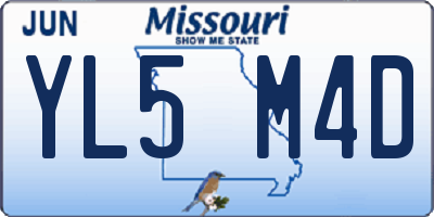 MO license plate YL5M4D