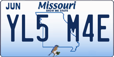 MO license plate YL5M4E