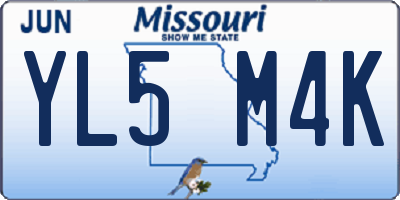 MO license plate YL5M4K