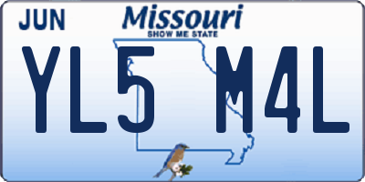 MO license plate YL5M4L