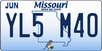 MO license plate YL5M4O