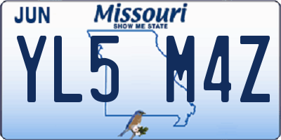 MO license plate YL5M4Z