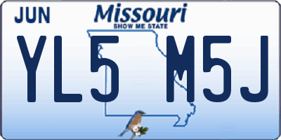 MO license plate YL5M5J