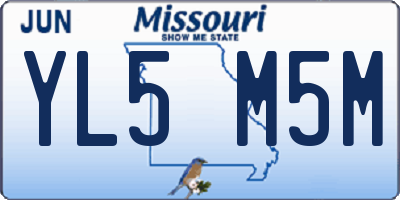 MO license plate YL5M5M