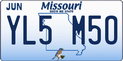 MO license plate YL5M5O