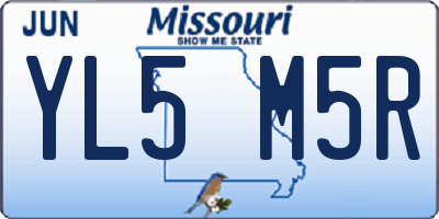 MO license plate YL5M5R