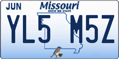 MO license plate YL5M5Z