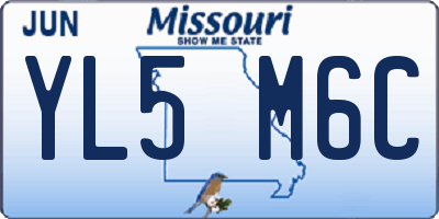 MO license plate YL5M6C