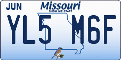 MO license plate YL5M6F