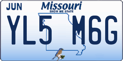 MO license plate YL5M6G