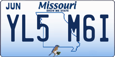 MO license plate YL5M6I