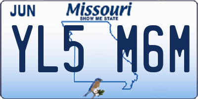 MO license plate YL5M6M