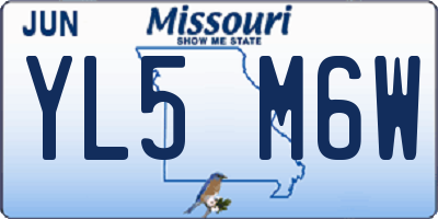 MO license plate YL5M6W