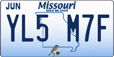 MO license plate YL5M7F