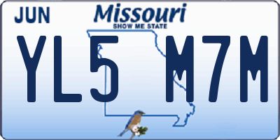 MO license plate YL5M7M