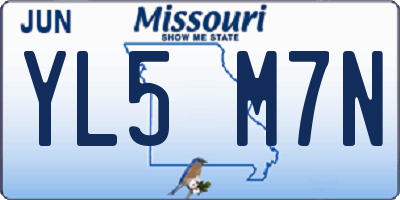 MO license plate YL5M7N