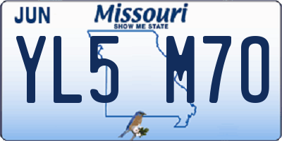 MO license plate YL5M7O
