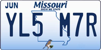 MO license plate YL5M7R