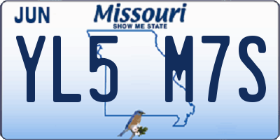 MO license plate YL5M7S