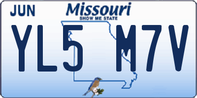 MO license plate YL5M7V