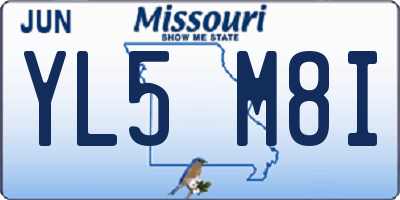 MO license plate YL5M8I