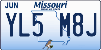 MO license plate YL5M8J