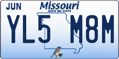 MO license plate YL5M8M