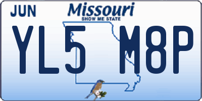 MO license plate YL5M8P