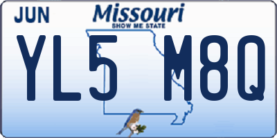 MO license plate YL5M8Q