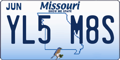 MO license plate YL5M8S