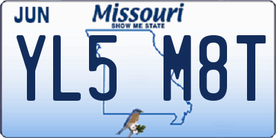 MO license plate YL5M8T