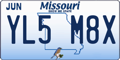 MO license plate YL5M8X